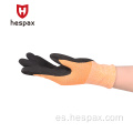 Guantes de seguridad de palma arenosa hespax 18g nitrile arenoso